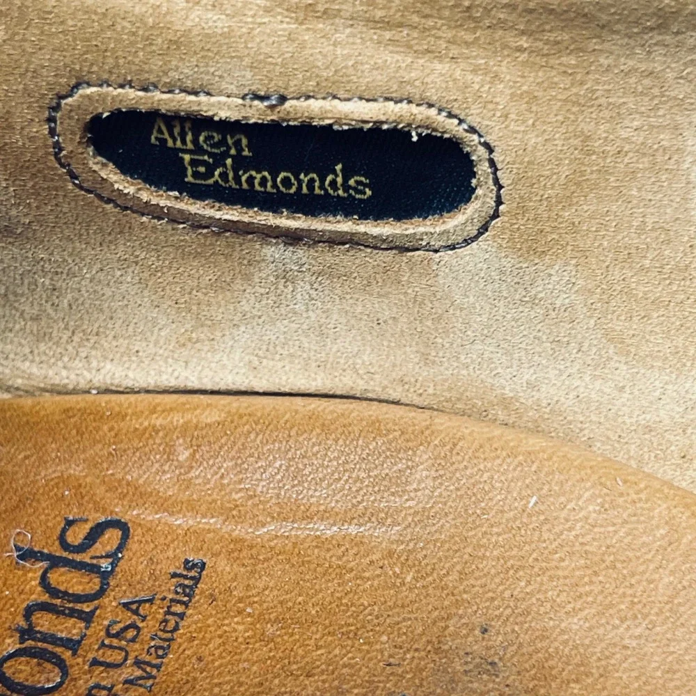 Allen Edmonds Holt Monk Strap Shoes Men 10.5 D Brown Leather Medallion Toe 2142
